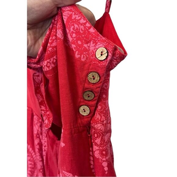 Free People | Pink Red Printed Strappy Jumpsuit OB793522 Sz 0 - Picture 11 of 16